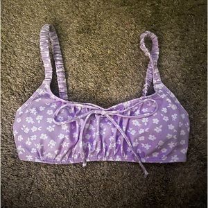 Light Purple Floral Bikini Top